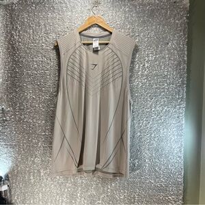 Gymshark Apex Seamless Shirt Men XXL Brown Stretch Athletic Gym Training Nylon